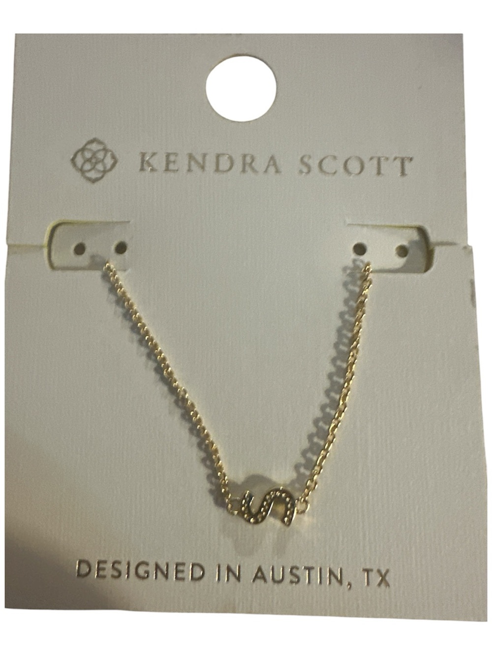 NWT Kendra Scott Gold Pave 'S' Initial Necklace 14k gold over brass